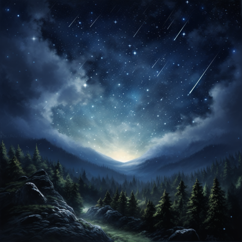 Breathtaking Night Sky with Shooting Stars Breathtaking Night Sky with Shooting Stars
