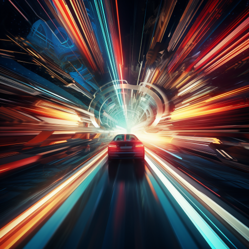Hyper-realistic warp speed illustration