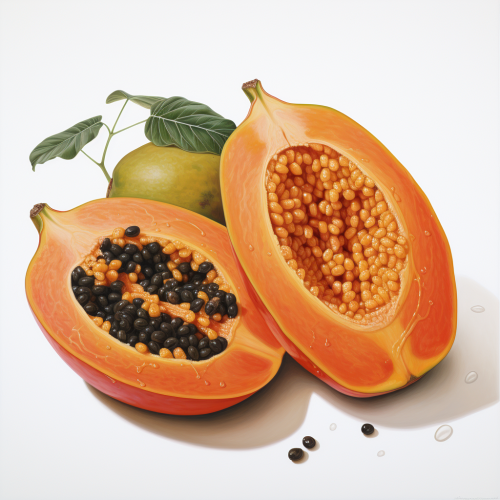 Stunning hyper realistic papaya fruit