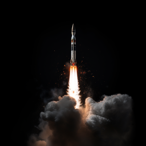 Hyper realistic rocket taking off