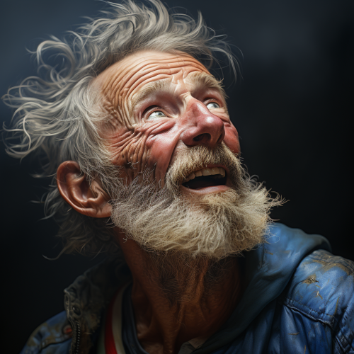 Hyper-realistic art of people contemplating life