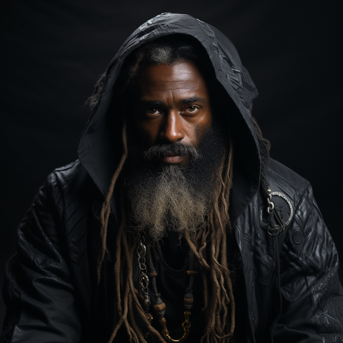 Detailed Black Maniac with Beard Photography