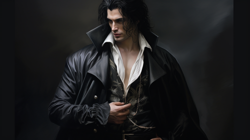 Hyperrealistic handsome fantasy lord with jet black hair