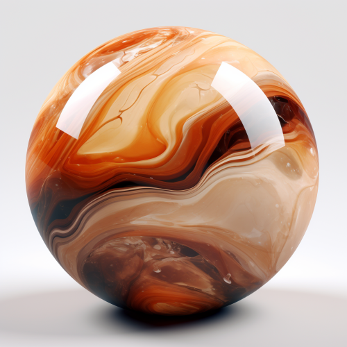 Ice Ball Render in Brown Tones on White Background