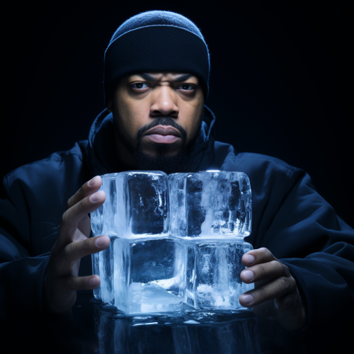 Realistic photograph of an ice cube