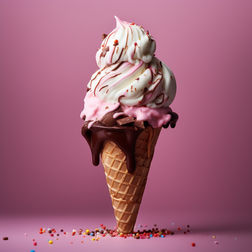 Colorful ice cream cone dessert