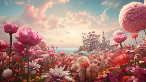 Colorful flowers blooming in a scenic landscape Colorful flowers blooming in a scenic landscape