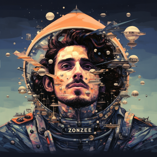 Organic Hand-drawn Astronaut Illustration