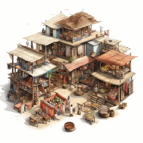 Indian Sabji Bazaar in a Futuristic Setting