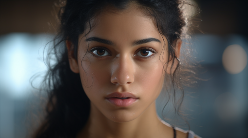 Indian teen girl sweating during gym workout
