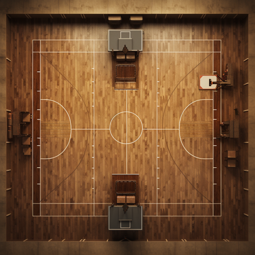 Indoor Basketball Court View