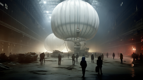 Mysterious Text Grafitti Covering Blimps