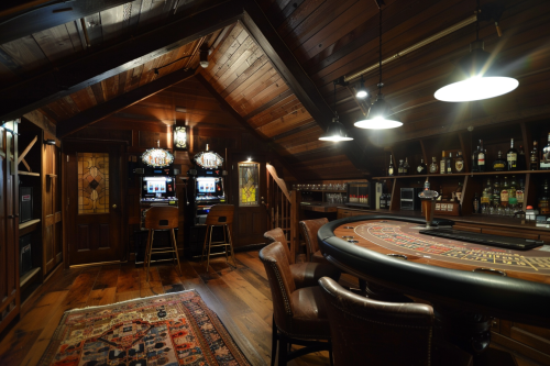 Antique slot machine in speakeasy