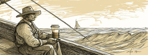 Fisherman relaxing on a schooner