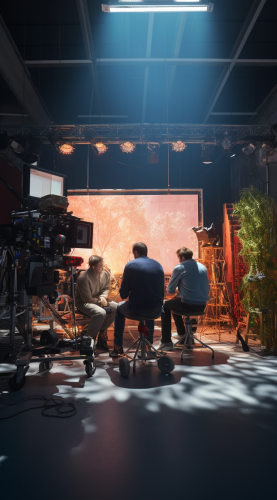 Busy people working on news set Busy people working on news set