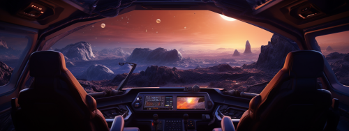 View from Interstellar Cockpit on Rocky Planet