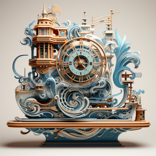 Detailed nautical machine working on the sea