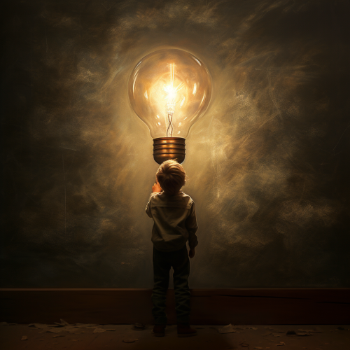 Innovative light bulb shining brightly