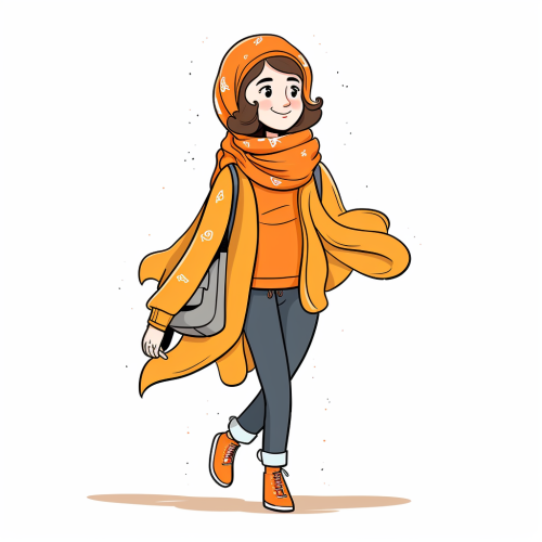 17-year-old Iranian girl with orange scarf