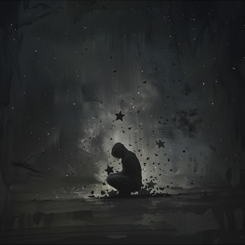 Small Figure Holding Broken Star
