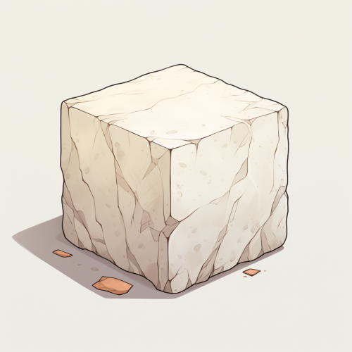 Isometric marble block in anime art style