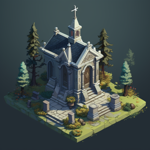 Isometric Old Mausoleum Image