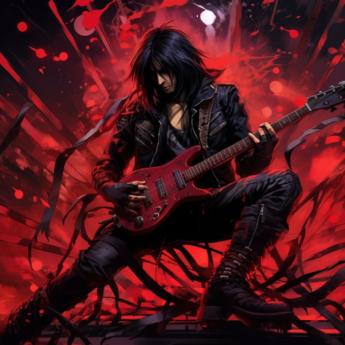 Itachi Uchiha in punk rockstar costume