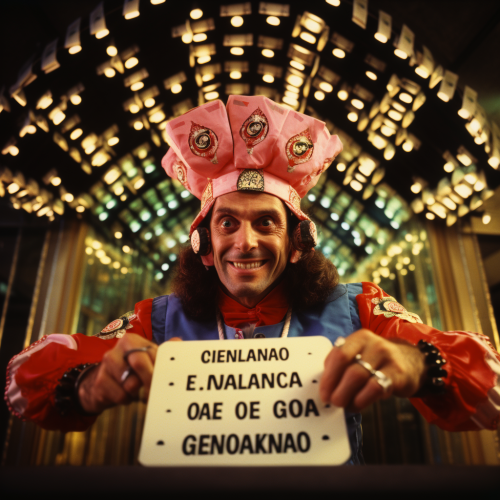 Italian man Gene Orlando with ouija board