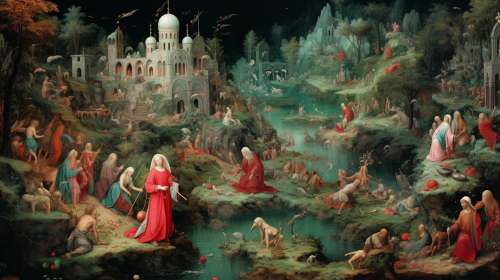 Vibrant Italian Medieval Art with Religious Themes