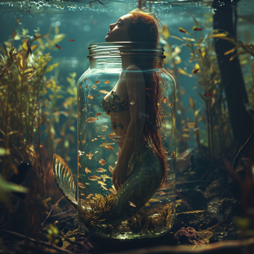 Jar Jar Banks as a Mermaid Underwater