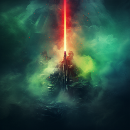 Jedi and Sith with lightsabers Jedi and Sith with lightsabers
