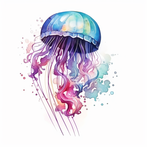 Colorful jellyfish logo design