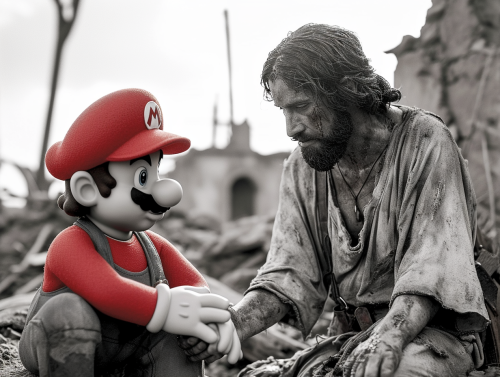 Super Mario healing by Jesus Christ