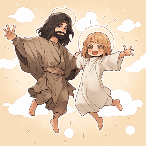 Cute Jesus and Me Climbing Image