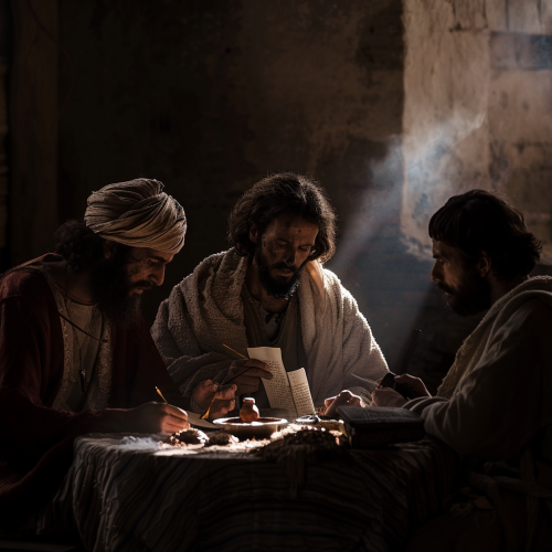 disciples writing letters table disciples writing letters table