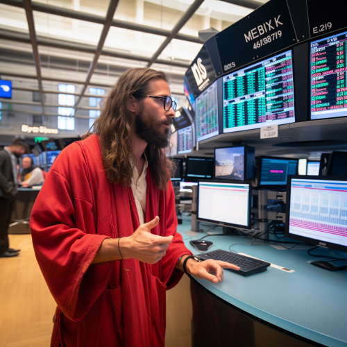 Jesus on Stock Market Trading Floor