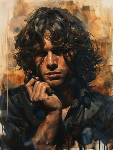 Artistic depiction of Jim Morrison