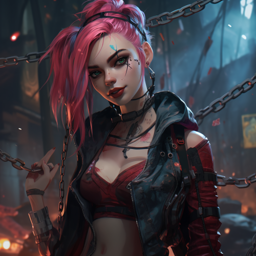 Jinx with Harley Quinn vibes