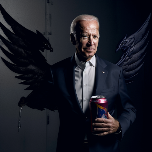 Joe Biden with Wings from Drinking Red Bull Joe Biden with Wings from Drinking Red Bull
