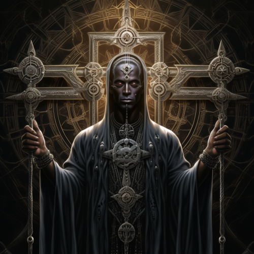 Johova holding Key of Solomon Cross