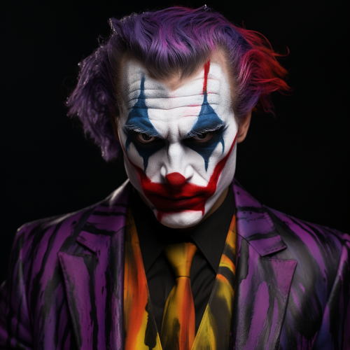 Joker face paint with a creepy smile