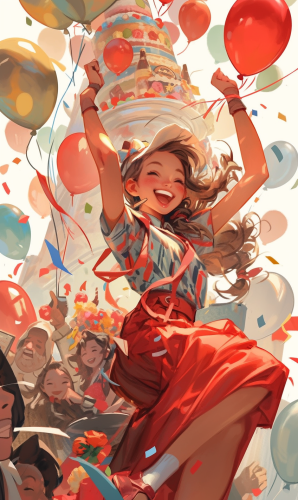 Gorgeous woman bursting out of a birthday cake