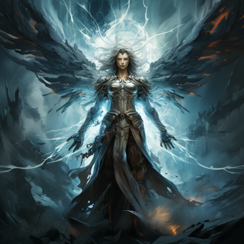 Jung Archangel wielding glowing ? swords Jung Archangel wielding glowing ? swords