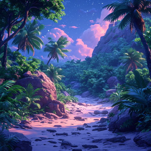 Cartoon Jungle at Night