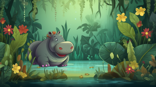 Jungle Game with Lovable Hippopotamus Jungle Game with Lovable Hippopotamus