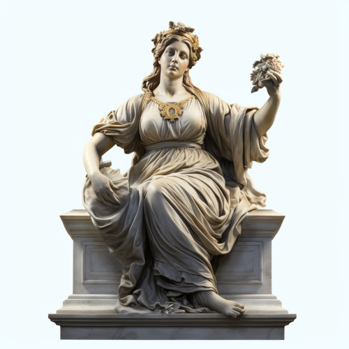 Statue of Juno on white background