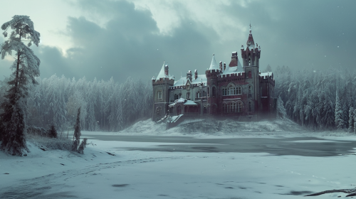 Karelian Castle Palace Winter Cinematic Dramatic