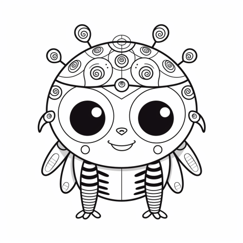 Kawaii Ladybug Coloring Page