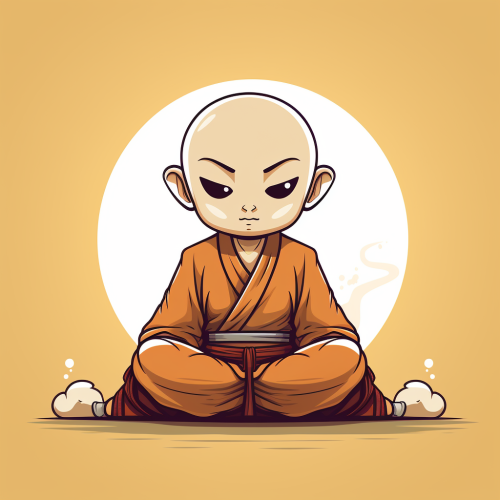 Kawaii Zen Monk Warrior Meditating