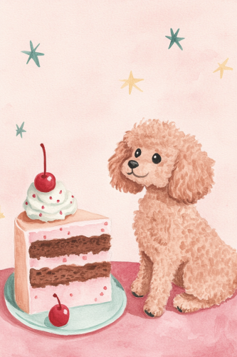 Cute Kawaii Poodle Toy Cake